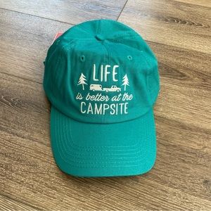 “Life is better at the campsite” Embroidered Teal Hat